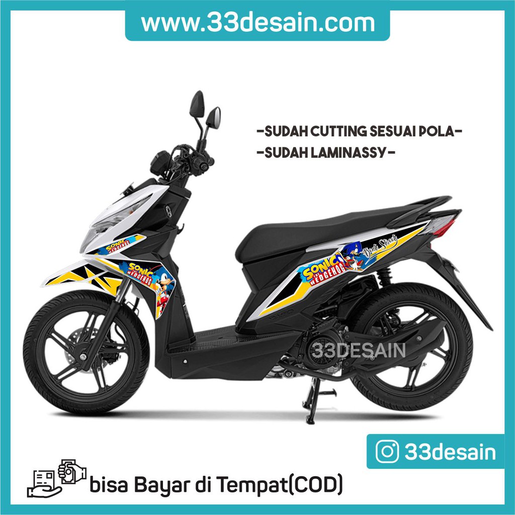 Aksesoris Stiker Motor Sticker Striping Motor Beat 2017 2019 Sonic 21 33Desain Shopee Indonesia