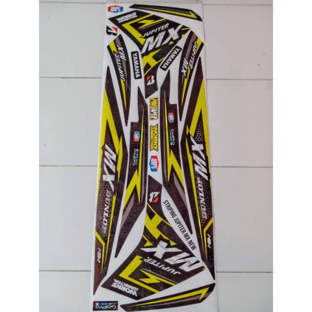 Striping sticker variasi Yamaha Jupiter mx 135 new dunlop warna kuning