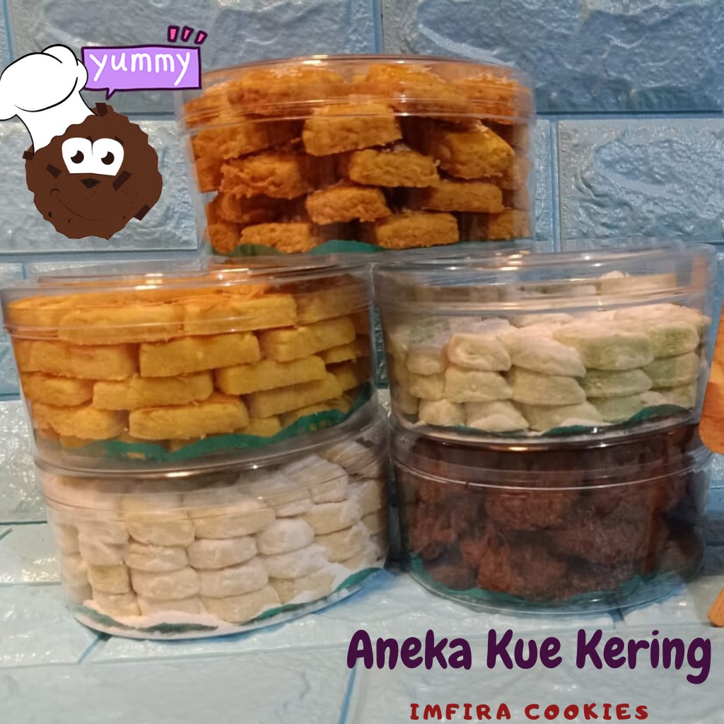 

KUE KERING LEBARAN KASTANGEL/PUTRI SALJU METE/PUTRI SALJU PANDAN/CHOCO CHIP COKLAT/SAGU KEJU COOKIES