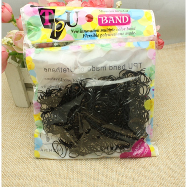 Karet Ikat Rambut Elastis Kecil 100 pcs Hitam / Karet Hitam Ellie