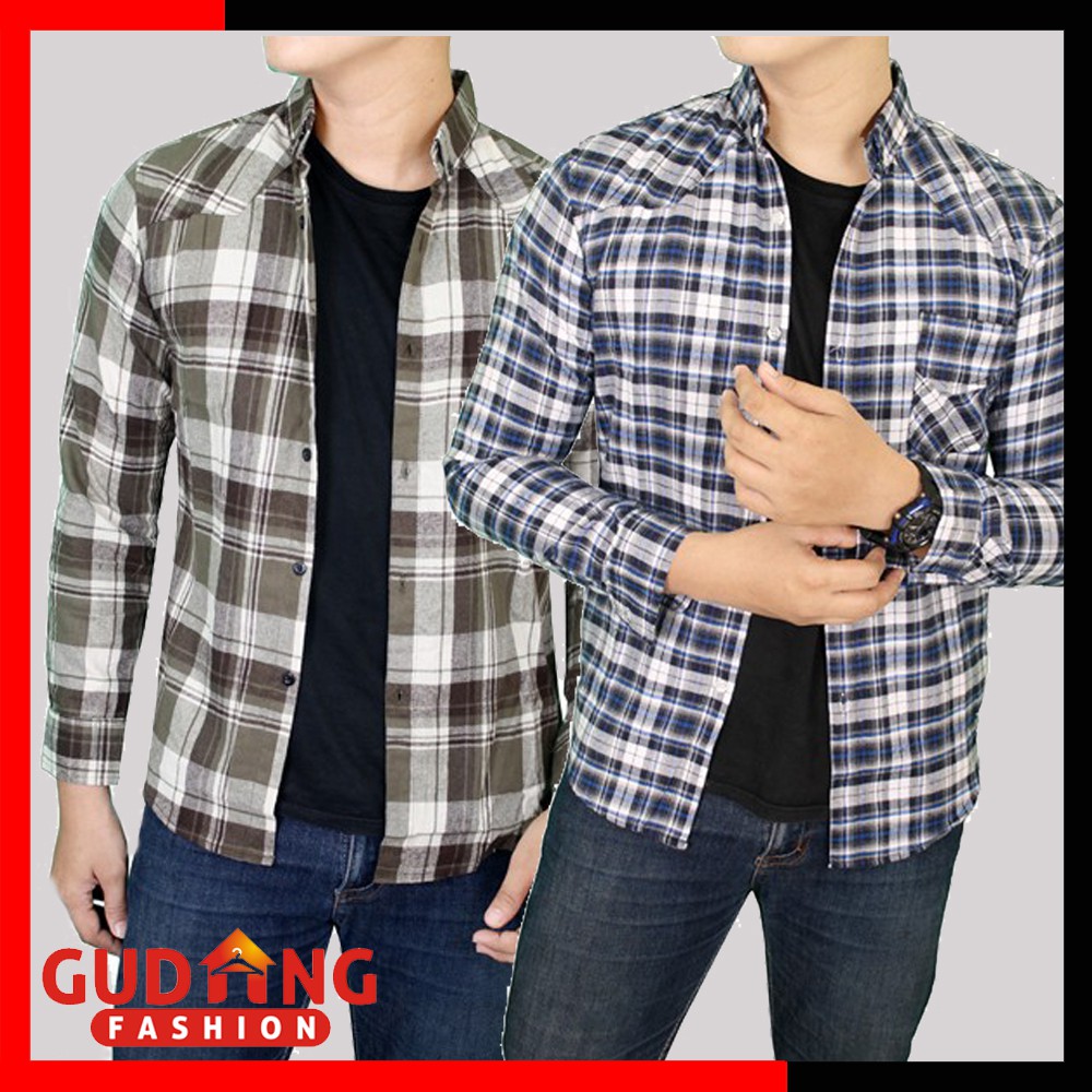 Kemeja Flanel Pria Lengan Panjang Murah Terbaru (COMB)