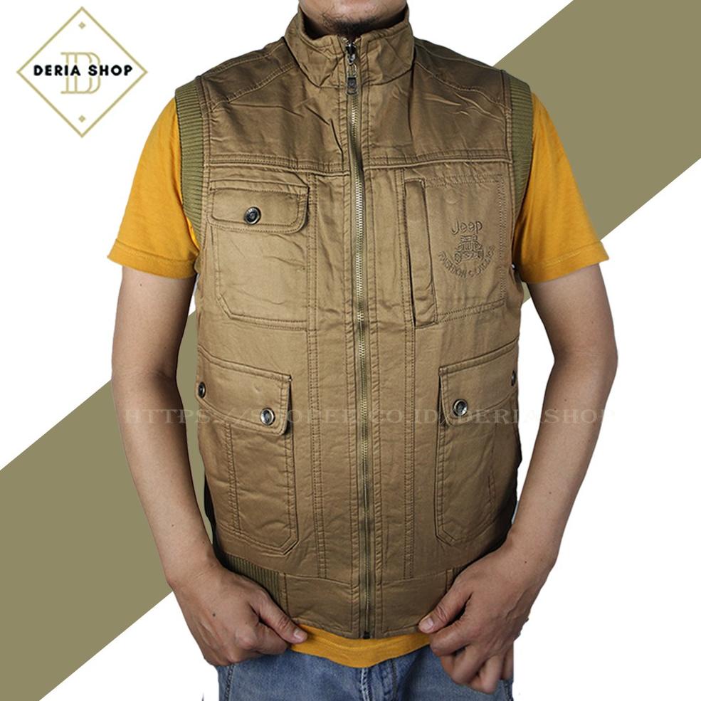 Stok Banyak Jaket Rompi / Bolak Balik / Kanvas / Import / Katun / Pria / Lapangan / Vest / Jeep / Ta