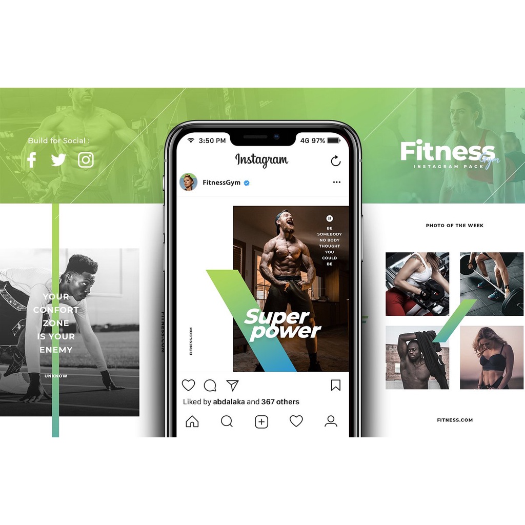 Fitness Gym Instagram Pack - Photoshop