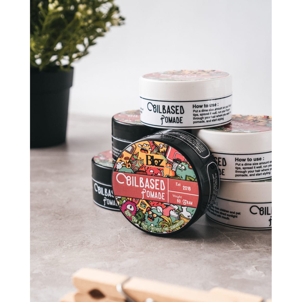 Pomade Rambut Nutrisi Rambut Oilbased Bibz STRONG HOLD 60 gram