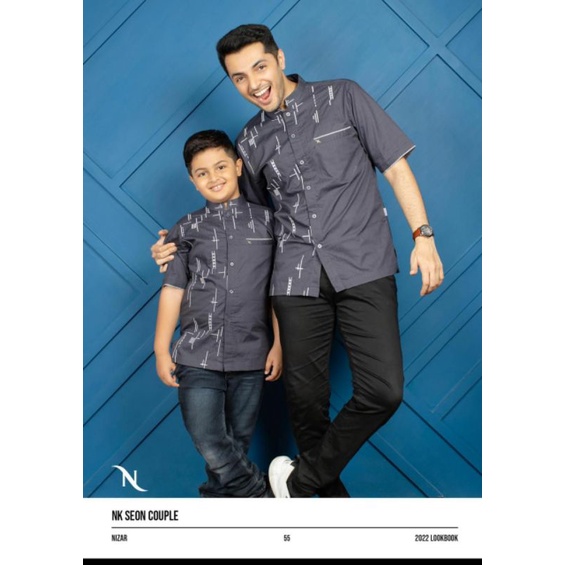 BAJU KOKO NIZAR BORDIR PREMIUM COUPLE DEWASA & ANAK FASHION MUSLIM PRIA (NK SEON COUPLE)