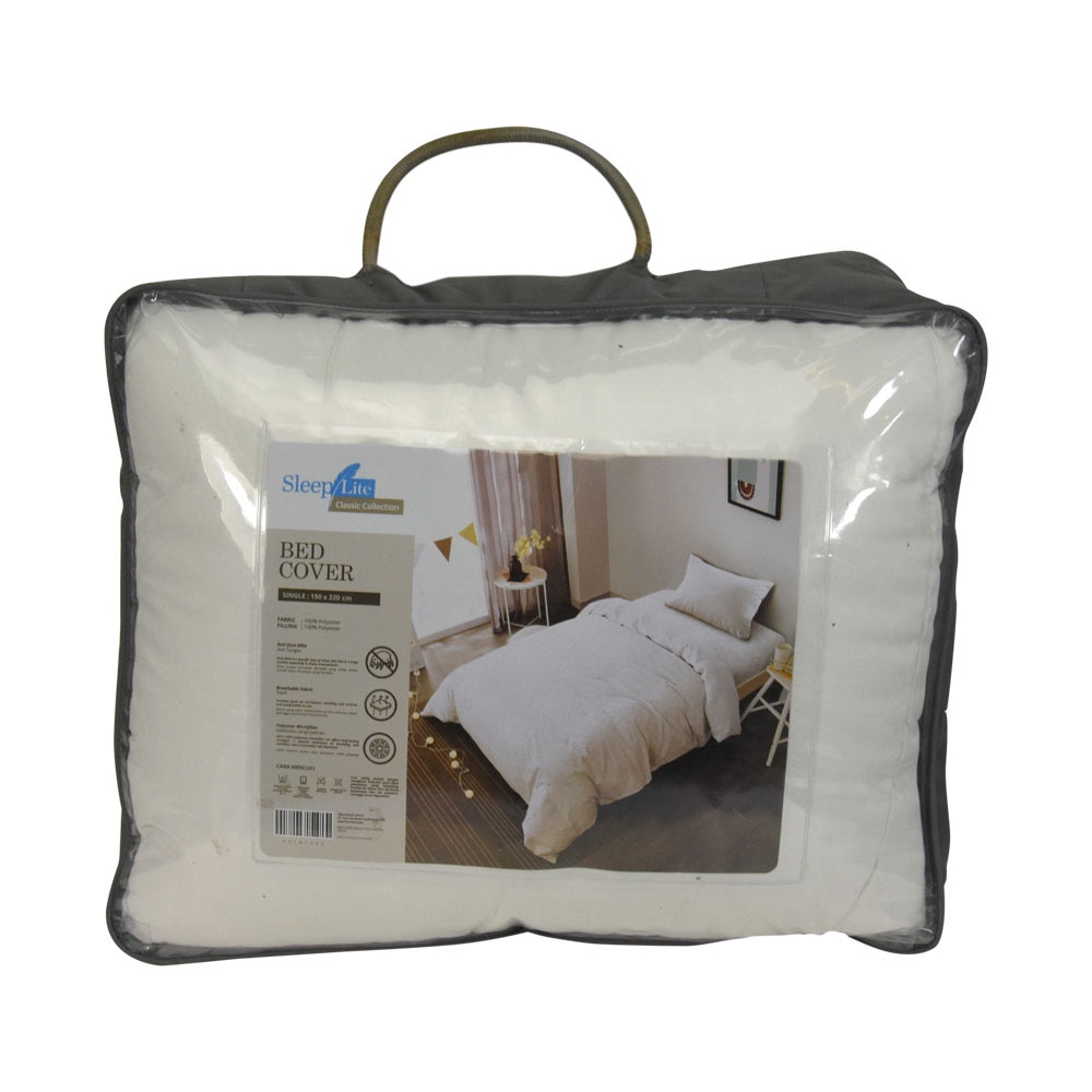 Seprai Bed Cover Emboss Set 4 Pcs 120x200 Cm - Putih Sleep