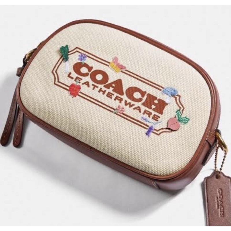 Coach Badge Camera Crossbody With Garden Embroidery (C2764)