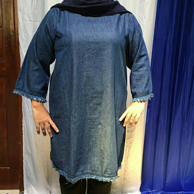 Tunik Denim Bigsize // tunik Denim jumbo