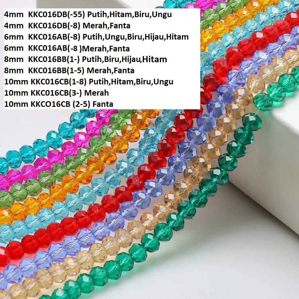 Kristal Bakpau Warna Bening Polos Uk 4-10mm Harga/10 Renceng