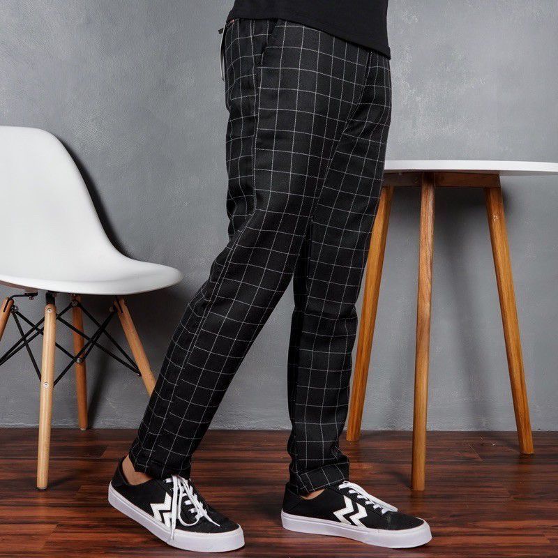 Chino Tartan kotak pants pria