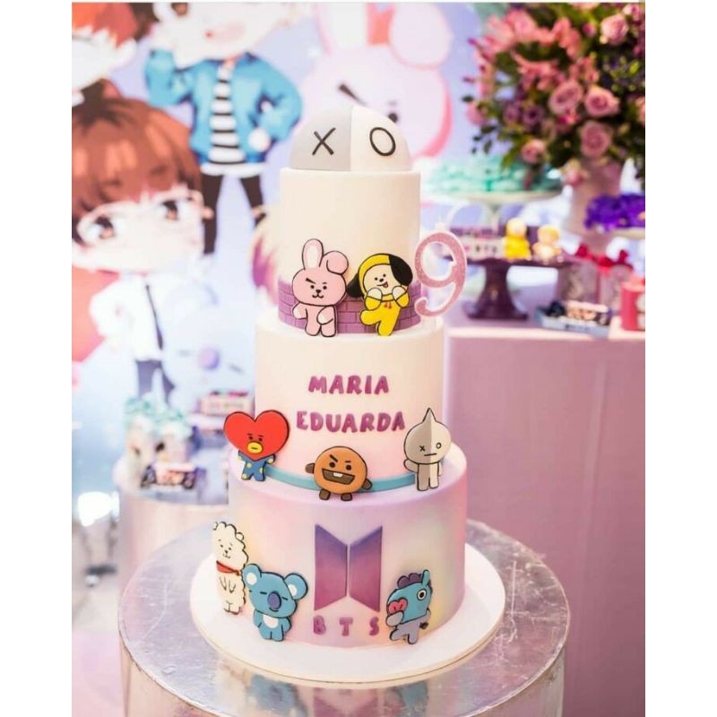Topper Cake Ulang Tahun, Hiasan Kue BT21 BTS