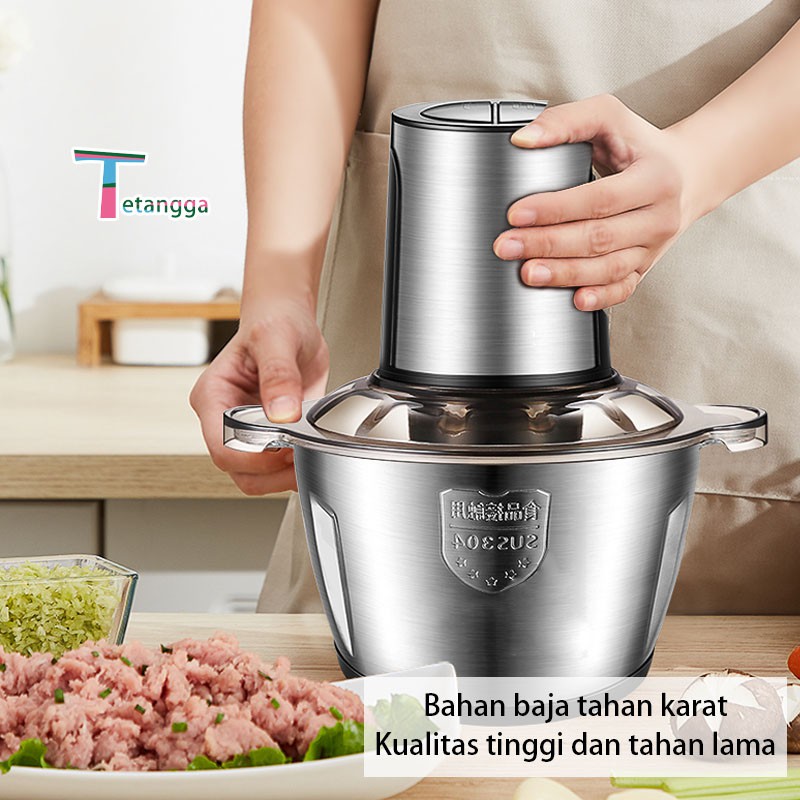 Chopper Blender daging penggiling Meat Mincer Elektrik Stainless Steel Chopper Grinder Tetangga VS