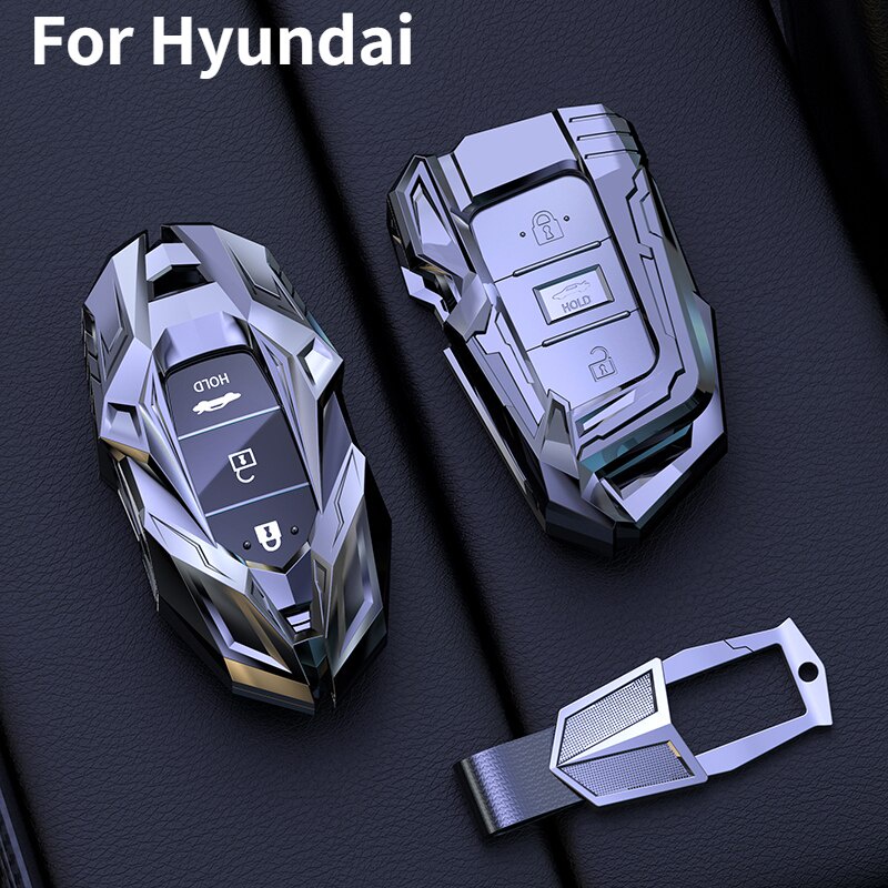 Rumah / Casing Kunci Remote Mobil Bahan Zinc Alloy Untuk Hyundai Tucson I30 Kona Santa Fe Loniq I20 Ix35