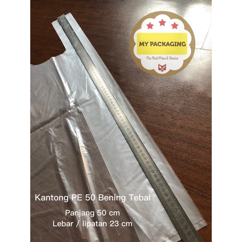 Kantong plastik PE 50 x 70 BENING TEBAL JUMBO BESAR 50cm Kresek Transparan Tebal