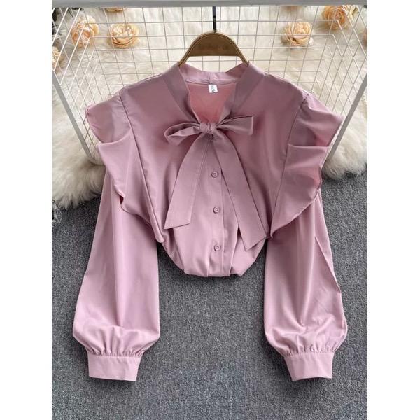 Fame Blouse Wanita Big Size Kemeja Jumbo Baju Over Size Ukuran S M L XL 2XL 3XL 4XL XXL XXXL 2L 3L 4L 5L 5XL Kemeja Kerja Korea Style