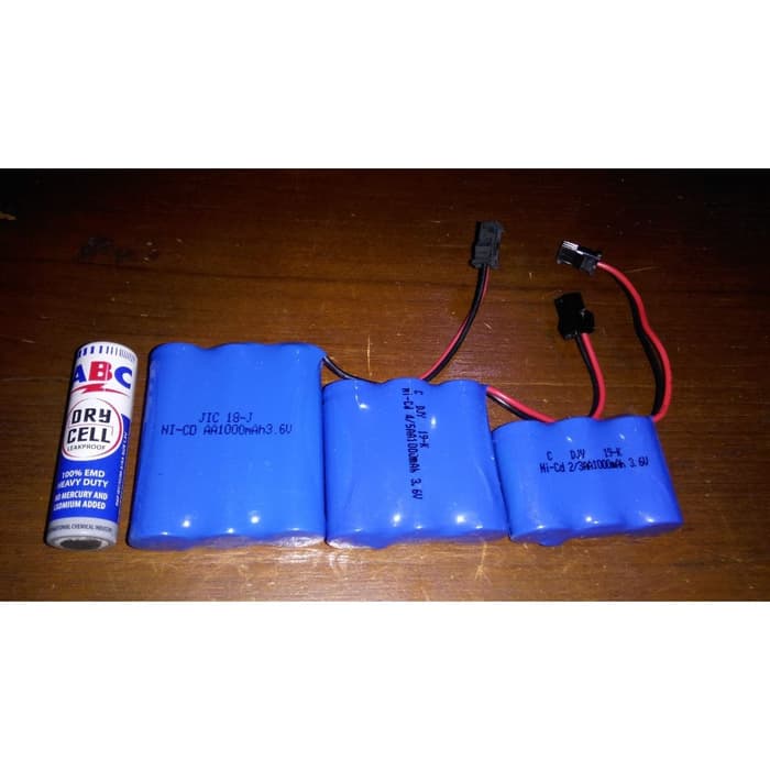 Baterai RC Mobil Remot 3.6V 3,6V 2000mAh Socket Hitam ukuran kecil tinggi 3cm