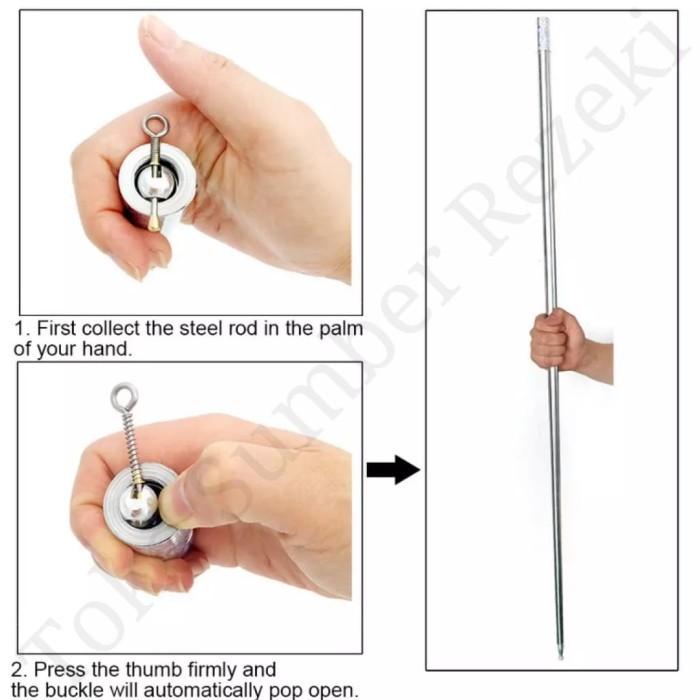 Tongkat Teleskopik Bela Diri Baton Besi Stainless Steel Sulap Olahraga Best Seller