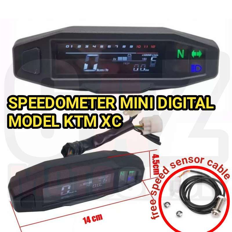 Speedometer Digital Mini Model KTM XC Spido LED Full Indikator Universal Trail Enduro CRF KLX Custom