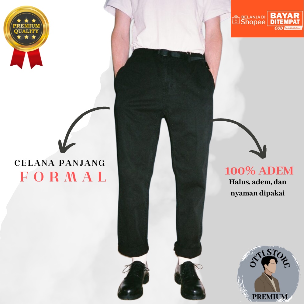 [Bisa COD] OTTISTORE2 SEDANG LARIS Celana Kantor Kantoran Wanita Slimfit Highwaist | Celana Formal U