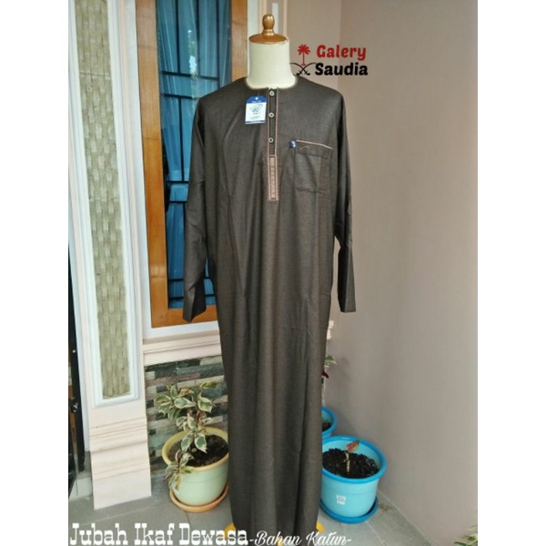 JUBAH IKAF KATUN DEWASA lengan panjang/JUBAH SAUDI ikaf