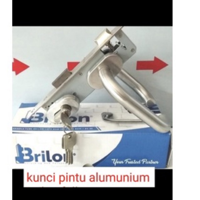 Peket Kunci Pintu Alumunkum 30 mm set Handle model pisah rosete stanlis steel kunci pintu komplit pintu aluminium handle pintu kunci pintu