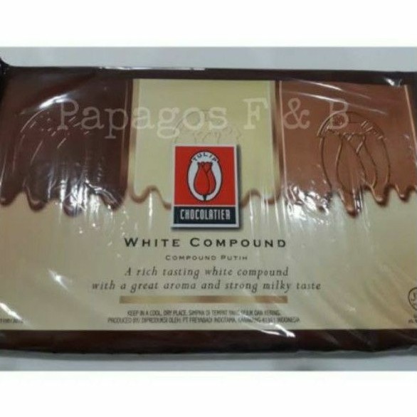 

Coklat Batang Putih / White Chocolate Compound Tulip 1 kg / kilo Dr