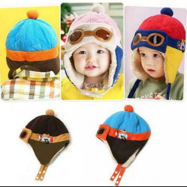 Topi Kupluk Pilot Bayi Lakilaki Perempuan Import