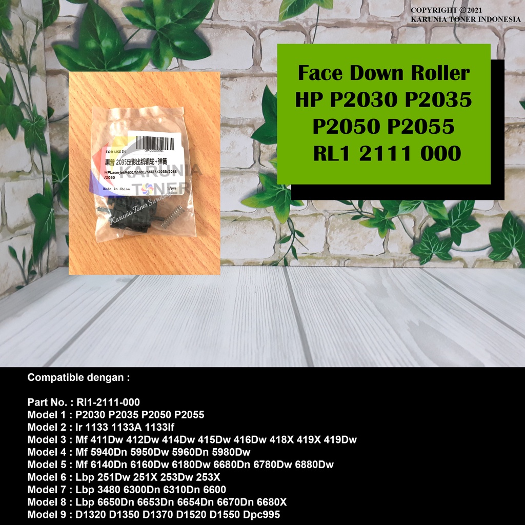 Face Down Roller Untuk P2030 P2035 P2050 P2055 RL1 2111 000 Ready Stock