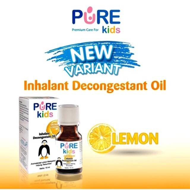 PURE KIDS INHALANT DECONGESTAN LEMON ORIGINAL GERANIUM OIL OLBAS TUNGKU 10ML