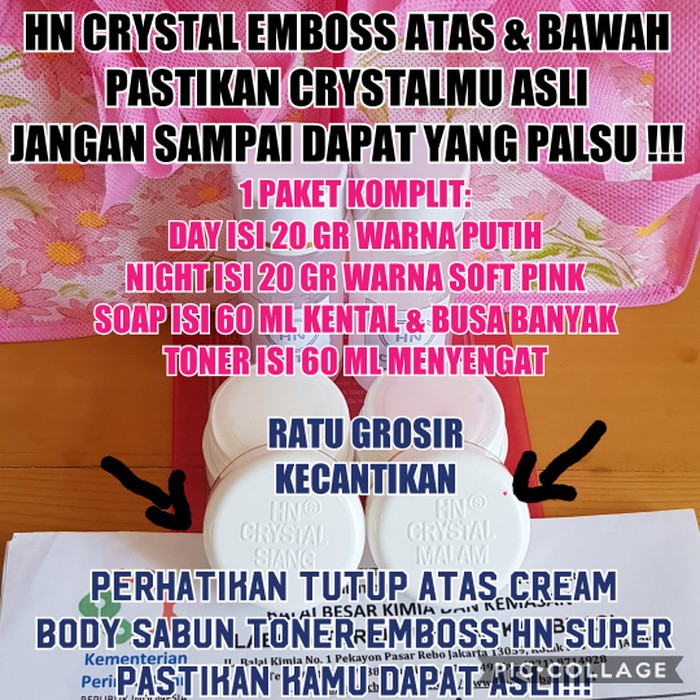 Termurah CREAM HN CRYSTAL EMBOSS 25gr ASLI/HN KRISTAL 25gr EMBOSS ATAS & BAWAH