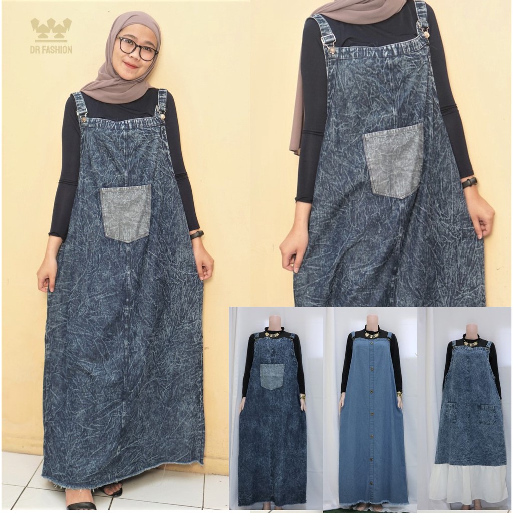 Overall Jeans Cantik Baju  kodok  Bahan Jeans DRFashion 