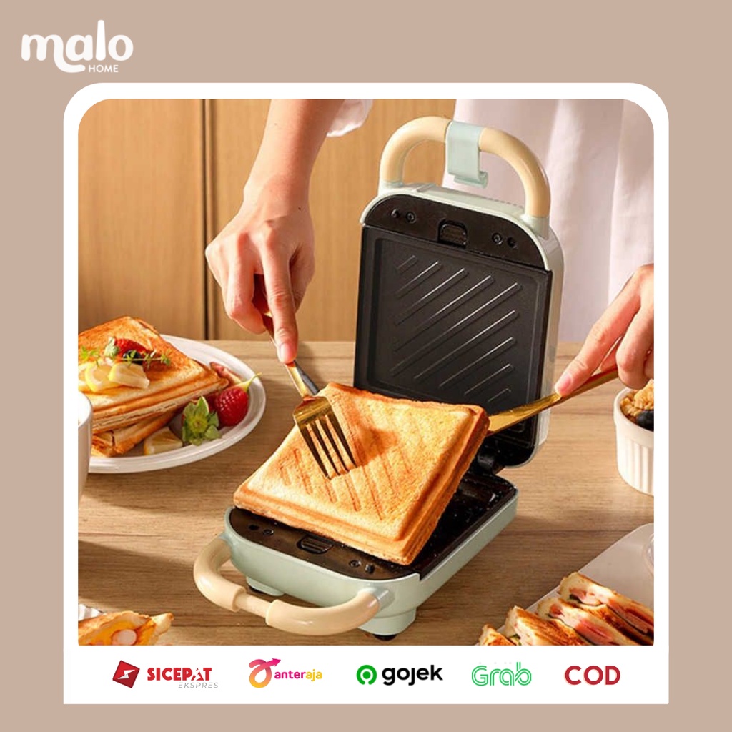 MALOHOME - YIDPU Waffle Maker [DAPAT 2 CETAKAN] Croffle Sandwich Maker Pembuat Wafle Toast Roti Tawa
