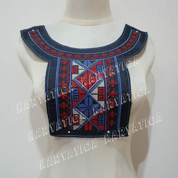 Renda Bordir Kerah Etnik Round Neck Motif Wajik (1 Pcs)