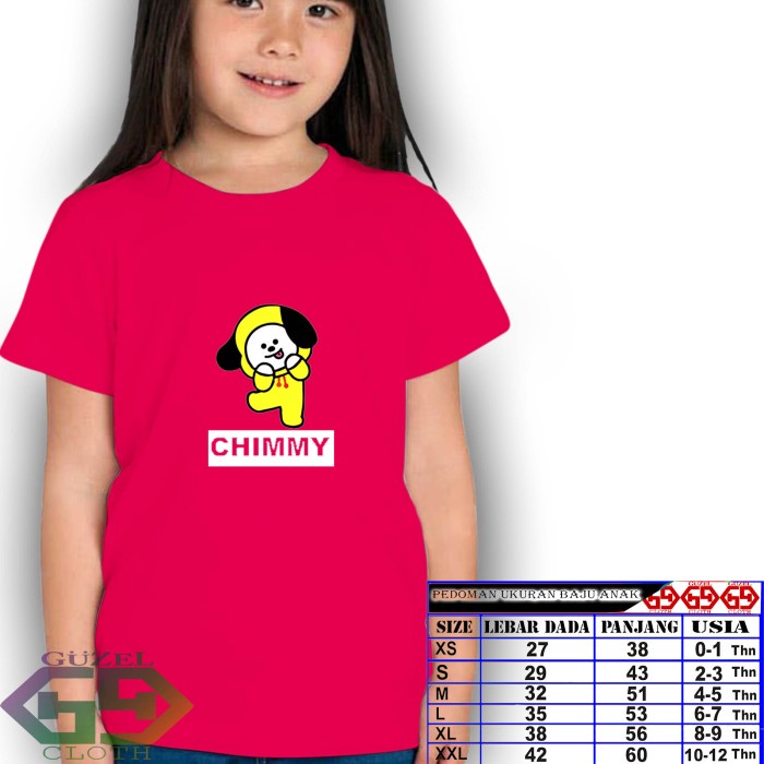 PEREMPUAN-ANAK-KAOS- KAOS KARAKTER CIMI/ KAOS ANAK PEREMPUAN/ KAOS BTS/ BAJU ATASAN/ KOREA - PUTIH,