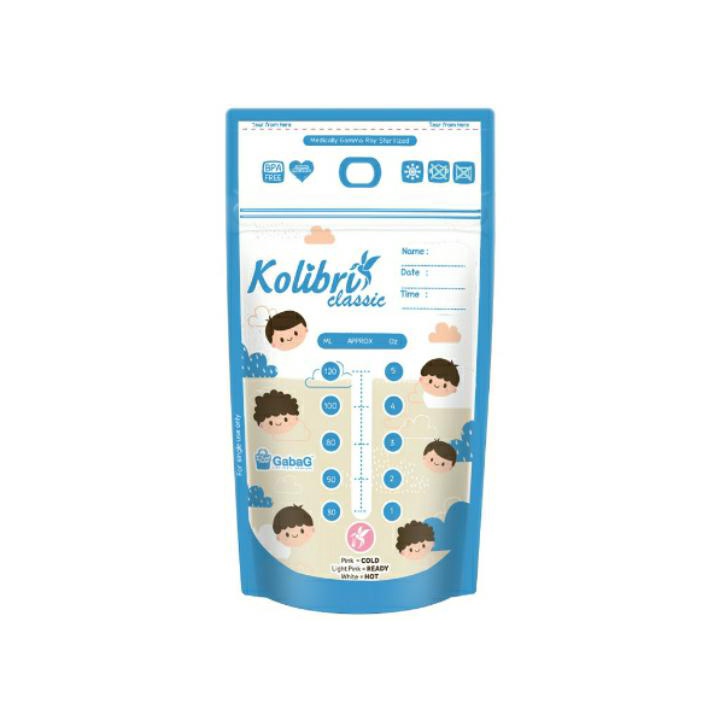 Gabag Kolibri Breast Milk Storage Bag Classic Boy Kantong ASI 120ml // Gabag Classic Boy // TEMPAT ASI