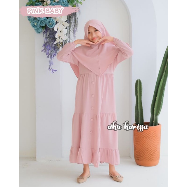 GAMIS ANAK SET ZANILA KIDS ORI AKU KARISSA DRESS SYARI KIDS ITYCREPE MUSLIMAH TERBARU