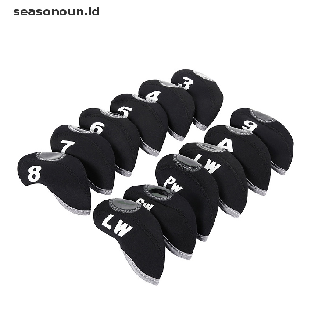 12 Pcs Penutup Kepala Besi Golf Bahan PU Bordir Logo