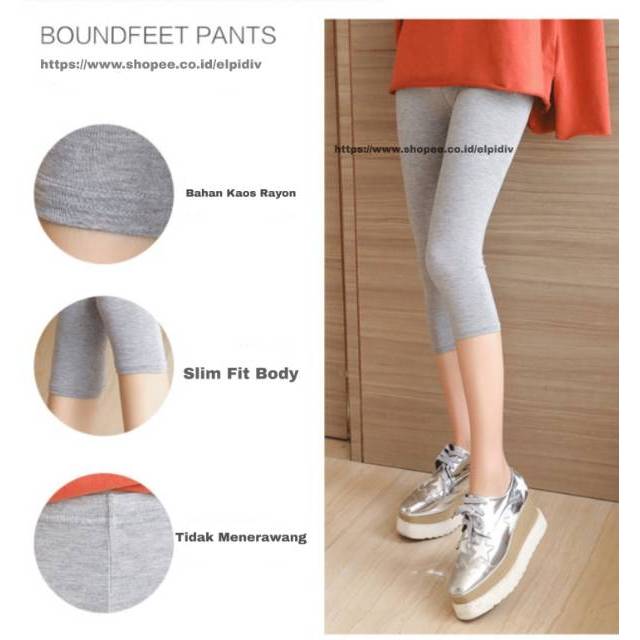 Legging Pendek 3/4 Soft Rayon Katun / Leging Pendek