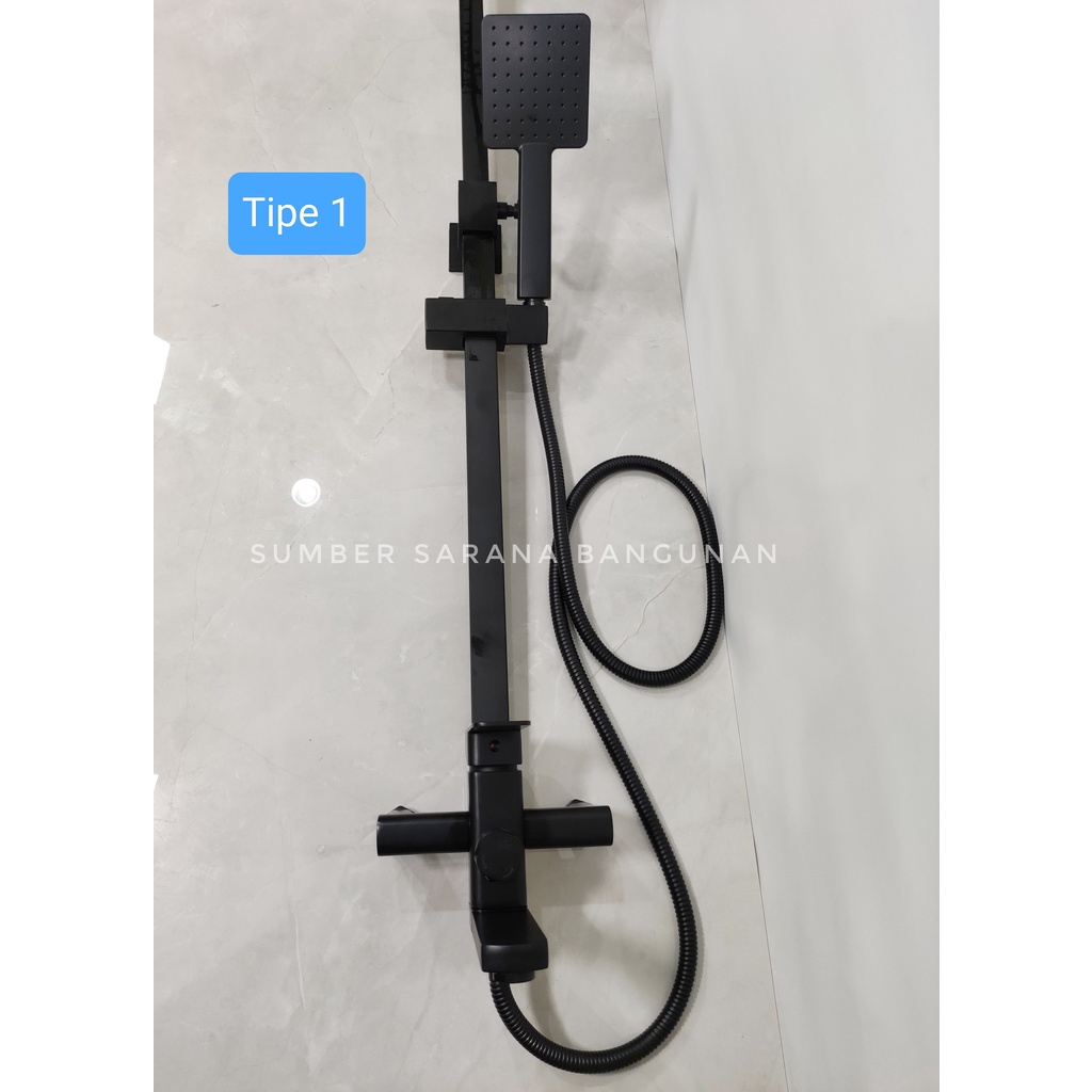 Shower Column Panas Dingin Set Komplit Black / Shower Tiang Hitam 6022