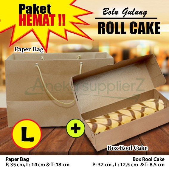

Paket Combo Bolu Gulung L ( Box - Paper Bag ) (10 SET)