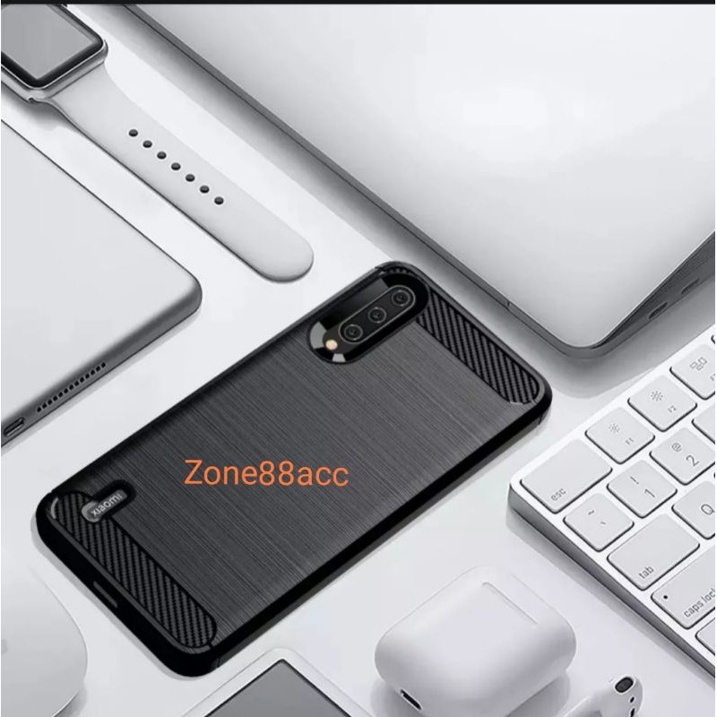 Silicon Case XIAOMI Mi A3 Softcase iPAKY Carbon Casing Cover TPU