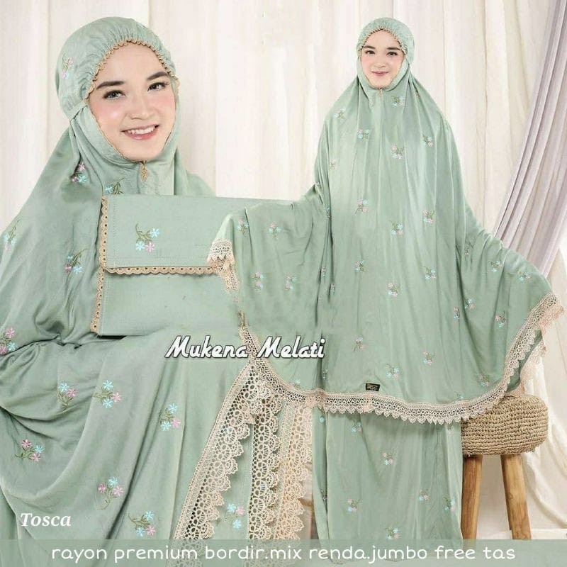 MUKENA MELATI TERBARU 2021 MUKENA RAYON PREMIUM BORDIR FULL AMINAH MUKENA JUMBO DEWASA MUKENA