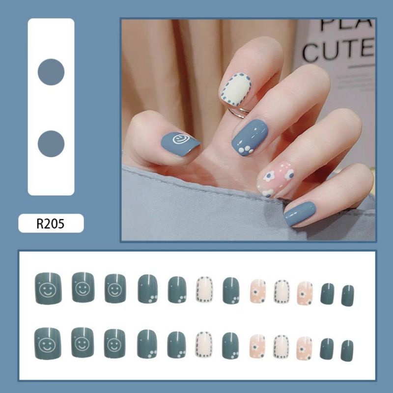 FAKE NAILS / KUKU PALSU 24pcs dan LEM ART 3D