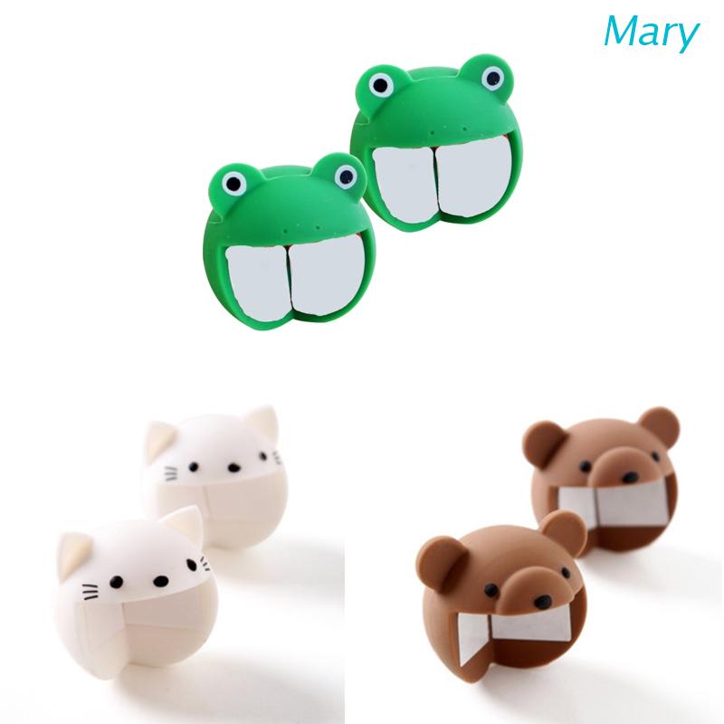 Mary 2pcs Pelindung Sudut Meja Bahan Silikon Motif Kartun Untuk Keamanan Bayi / Anak