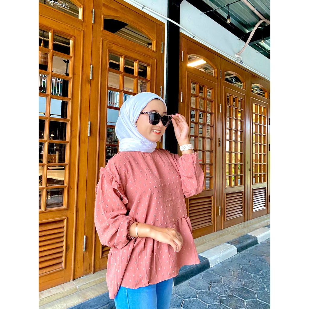 Olla Blouse Crinkle Uragiri Wanita Blouse Casual