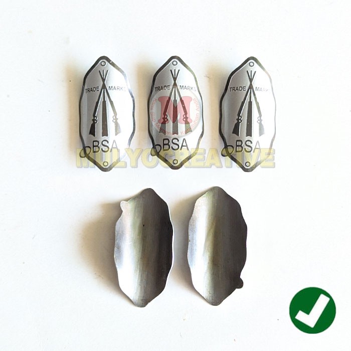 Plat Emblem BSA Label Merek Logo BSA Sepeda Onthel Merk BSA