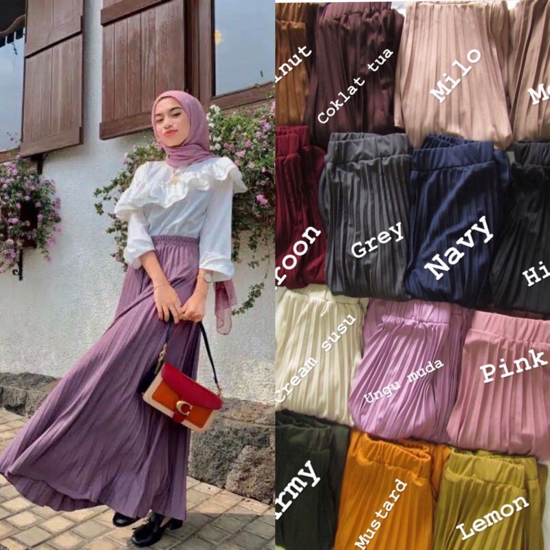 ROK PLISKET  A PAYUNG PANJANG Mayung Flare skirt