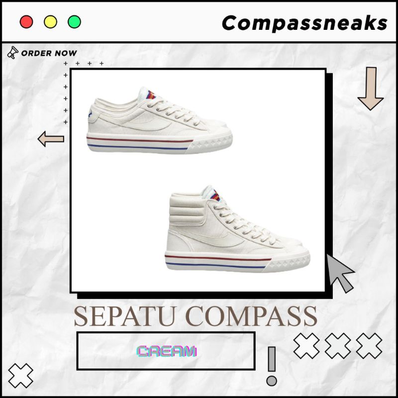 Sepatu Compass Retrograde Cream