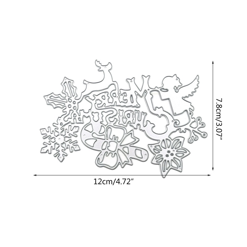 Cutting Dies Bahan Carbon Steel Desain Tulisan Merry Christmas Untuk Scrapbook