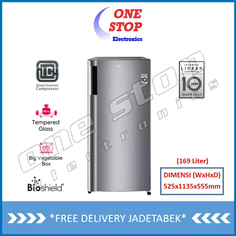 LG GN-INV201SL Kulkas 1 Pintu Smart Inverter Compressor